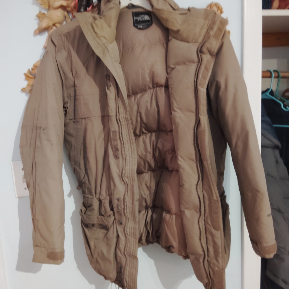 The North Face Brown Puffer Jacket with Hood N